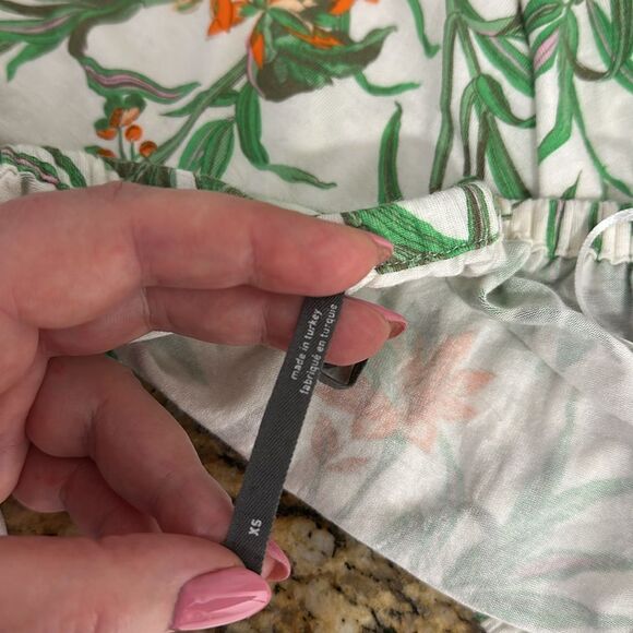 ANTHROPOLOGIE Cascais Tropical Floral Bird Off The Shoulder Puff Sleeve Top XS - Picture 8 of 12